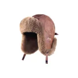 Коричневая шапка-ушанка