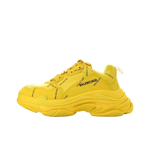 Balenciaga Triple S Low Топ Толстая подошва Кроссовки Мужские Желтые