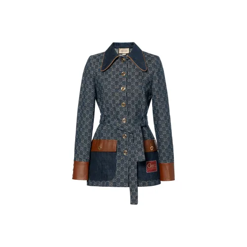 GUCCI Demin Denim Куртка Женская Темно-синяя