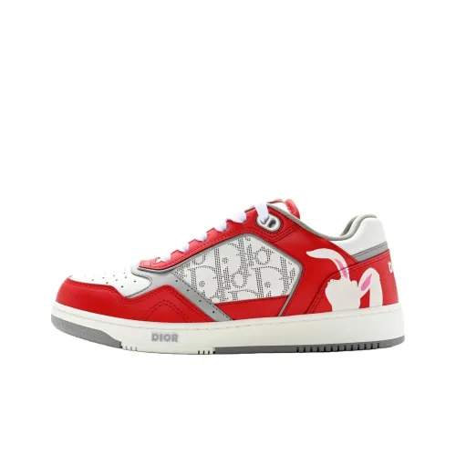 ERL x DIOR B27 Низкий Топ Стильный Скейтбординг Мужской Белый Красный Ограниченная Серия Год Кролика