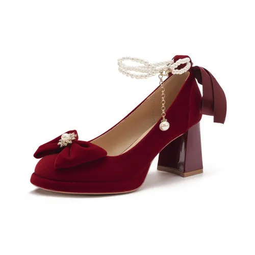 KATHRYN WILSON Грубый каблук Высокие каблуки 8 см Женские Красный