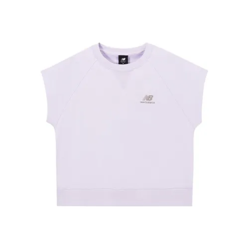 New Balance Реглан-рукав Т-рубашка Женская Светло-фиолетовая