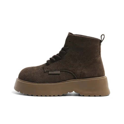 HUANQIU Короткий Мартин Boot Женские Кофе