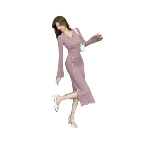 XIANSINIAO Длинное платье с длинными рукавами женское