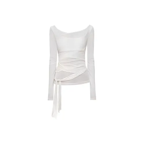 ABBY GODDESS Белый топ Женские T-рубашки