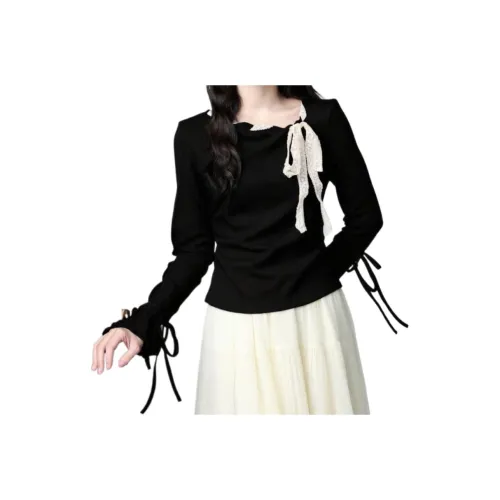 LANMOU Черный Женский Трикотаж