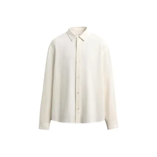 ZARA Men's White Oyster Shirt ZARA Мужская Белая Рубашка Oyster