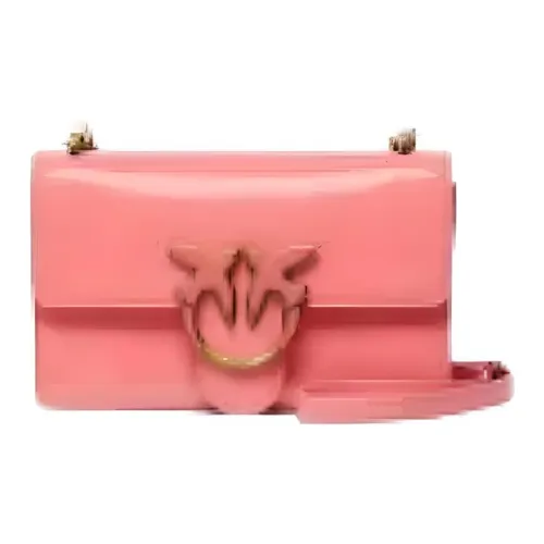PINKO Love Bag Полиуретан Сумка через плечо Маленькая Женская Розовая