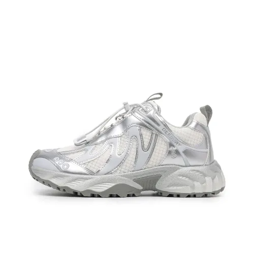 DEERWAY Высота Увеличивающая Устойчивая к Износу Противоскользящая Низкий Топ Повседневная Обувь Женская Белая Серебряная