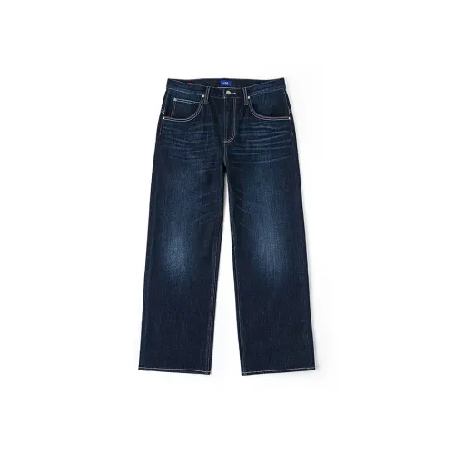 Lee Темно-синий Мужской Джинсы