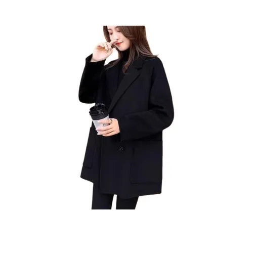 BONAS Классический Чисто Черный Женский Пальто