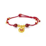 Браслет с застежкой "Мир" из киновари, символ удачи