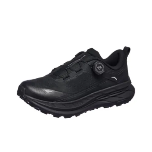 Anta Qilian Slip Resistant Abrasion Resistant Low Top Повседневные Беговые кроссовки Мужские Основной черный