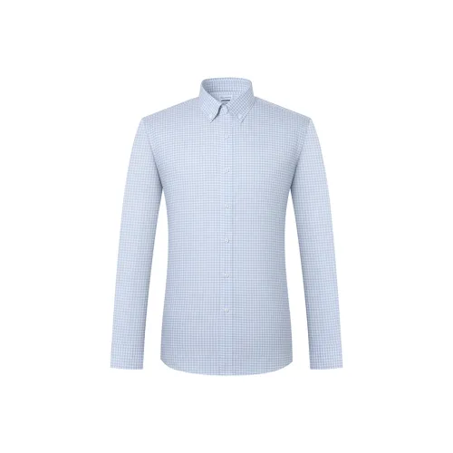 Camicissima Светло-синяя клетка пуговица воротник мужские рубашки