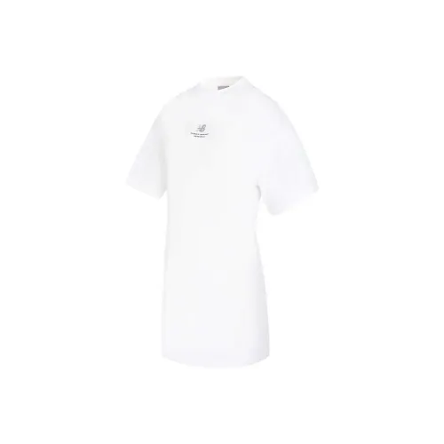 New Balance совместное брендирование Короткий рукав Платье Женское Белое