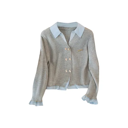 SIBAISHE Светло-серый и синий женский трикотаж