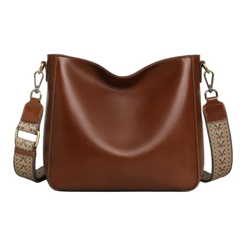 PT'SON Сумка через плечо из коровьей кожи женская коричневая