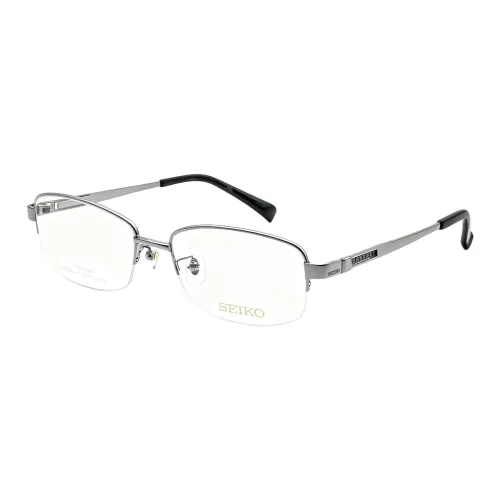 SEIKO Titanium Alloy Rectangular Eyeglass Frames Men's Silver