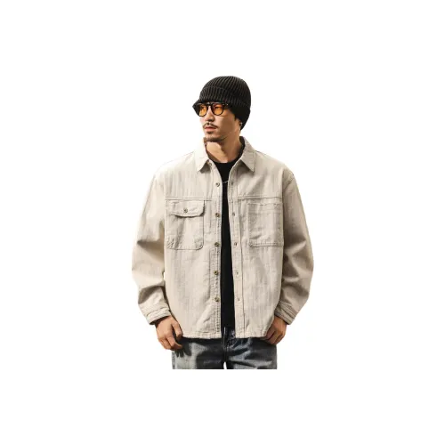 JIELEINUO Серый Белый Мужские Рубашки