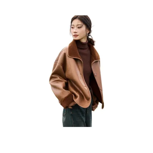 Mo Han Yi Mei Карамельный кофейный Женские меховые изделия