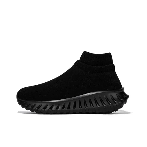 SENGUIBUCK Slip-resistant High Top MD Casual Shoes Unisex All Black SENGUIBUCK Противоскользящие высокие топы MD повседневная обувь унисекс полностью черный