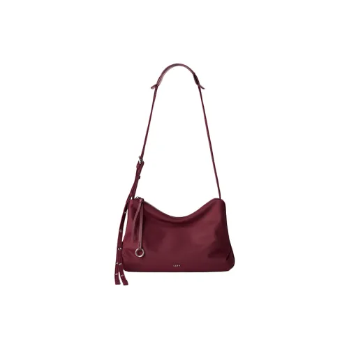 LEFF Ткань Сумка через плечо Маленькая Женская Мерло Красный Классический Черный