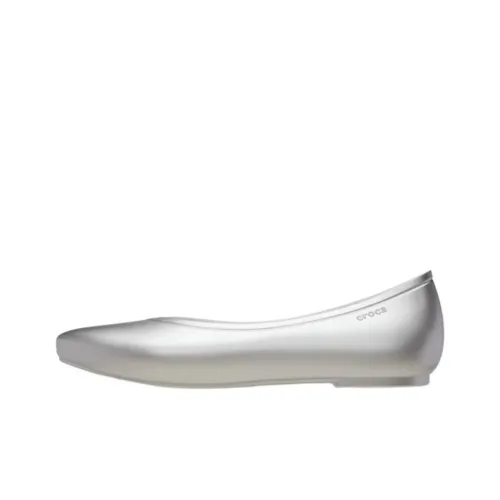 Crocs Brooklyn Плоская подошва Женские повседневные туфли Women's Silver Белый
