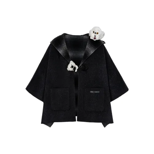 13 DEMARZO Черное Женское Короткое Пальто