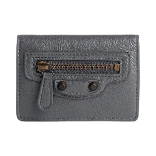 Balenciaga Le City Lambskin Wallet Mini Women's Volcanic Gray