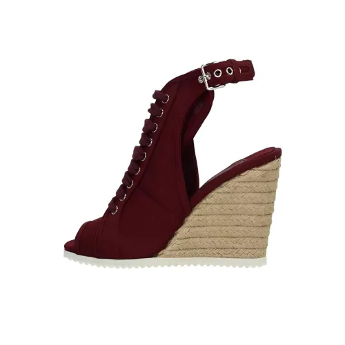 PRADA Сандалии с клином ремешок женские красные