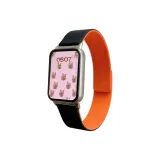 Оранжевый, черный, текстура личи, кремниевый ремешок [одиночный ремешок]