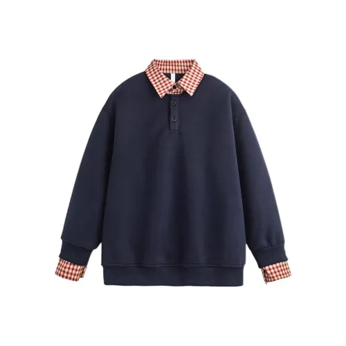 ENPofficial Весна-осень Поло Мужской Relaxed Преппи стиль Пара Mock Два предмета Длинный рукав Т-рубашка Унисекс