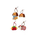 [Все четыре стиля] Щенок с шарфом + Фрукты Щенок + Наушники Томат + Клетчатый Яблоко Щенок