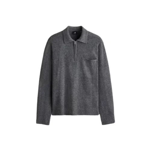 H M Темно-серые мужские свитеры