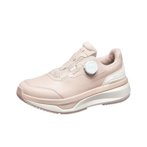 ANTA Износостойкие Термальные Низкие Кроссовки для Тренировок Женские Розовые Белые