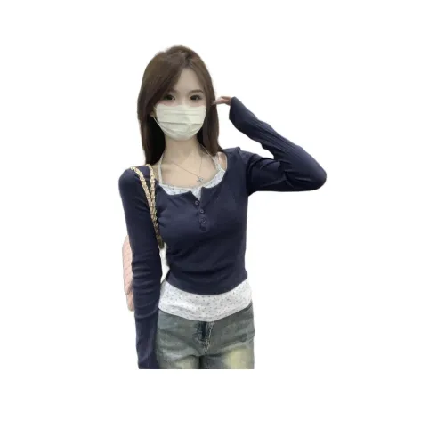 CASTLE WOODS Темно-синие женские футболки T