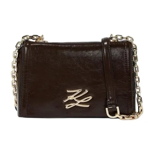 KARL LAGERFELD K AUTOGRAPH Кожа Плечевая Сумка Маленькая Женская Умбра