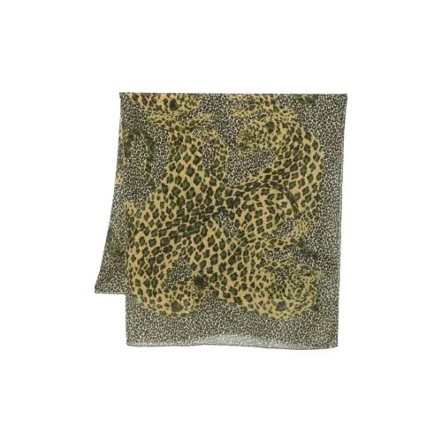 SAINT LAURENT Шелковые шарфы Женские Зеленый