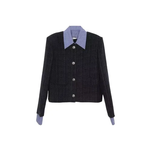 Wang Leshi Темно-синий женский короткий топ