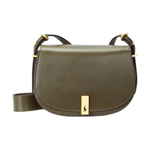 Polo Ralph Lauren Polo ID Коровья кожа Сумка через плечо Женская Оливково-зеленая