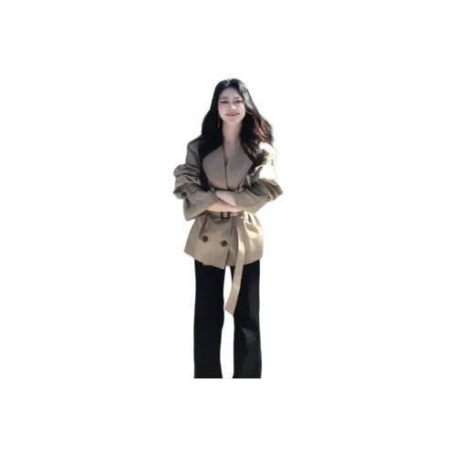 BONAS Khaki Тренчкот Женское Пальто