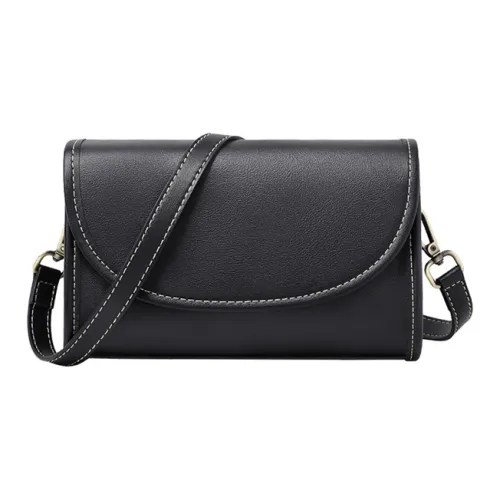 PESASRIE Сумка через плечо из коровьей кожи стандартная женская черная