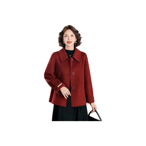 QUEDIT Китайский Красный Женское Пальто