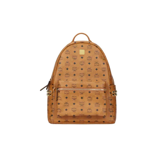MCM Stark Visetos Напп-Кожа Рюкзак Средний Унисекс Коньячный Коричневый