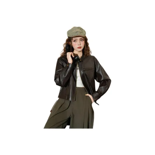 FAWENXIANGZI Кожа Куртка Женская