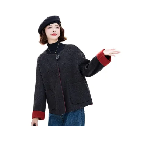 H YXIANG Черное Женское Пальто