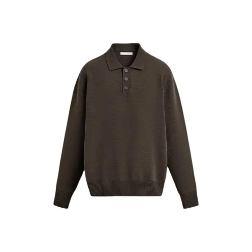 ZARA Темный хаки Мужская рубашка поло