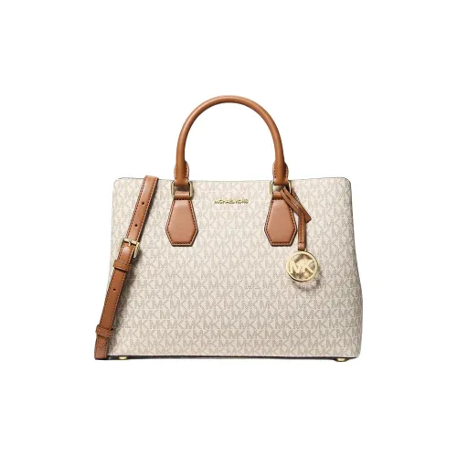 MICHAEL KORS CAMILLE Покрытие Холст Сумка Большая Женская Бежевая и Коричневая