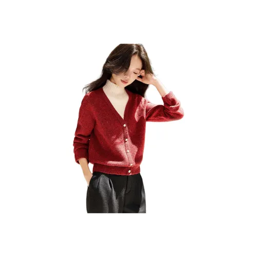 Mo Han Yi Mei Новогодний красный Женские Свитера