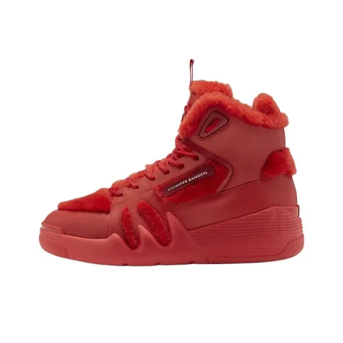 Giuseppe Zanotti GZ Talon Зимний Устойчивый к абразиву Высокий Топ Повседневная обувь Мужская Красная